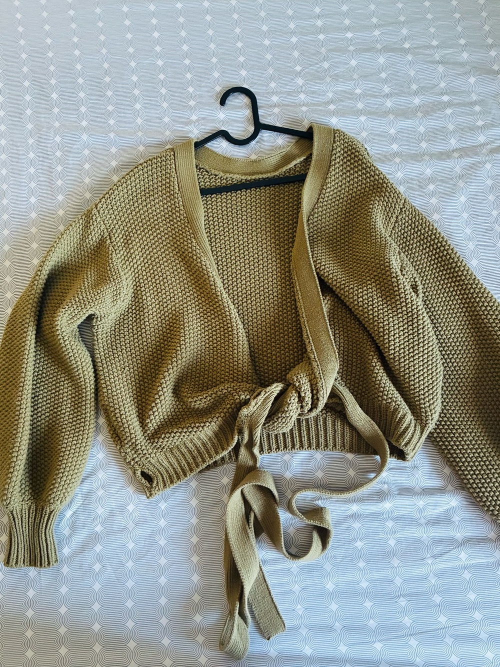 Women’s Tie-Front Knit Sweater Cardigan - Olive